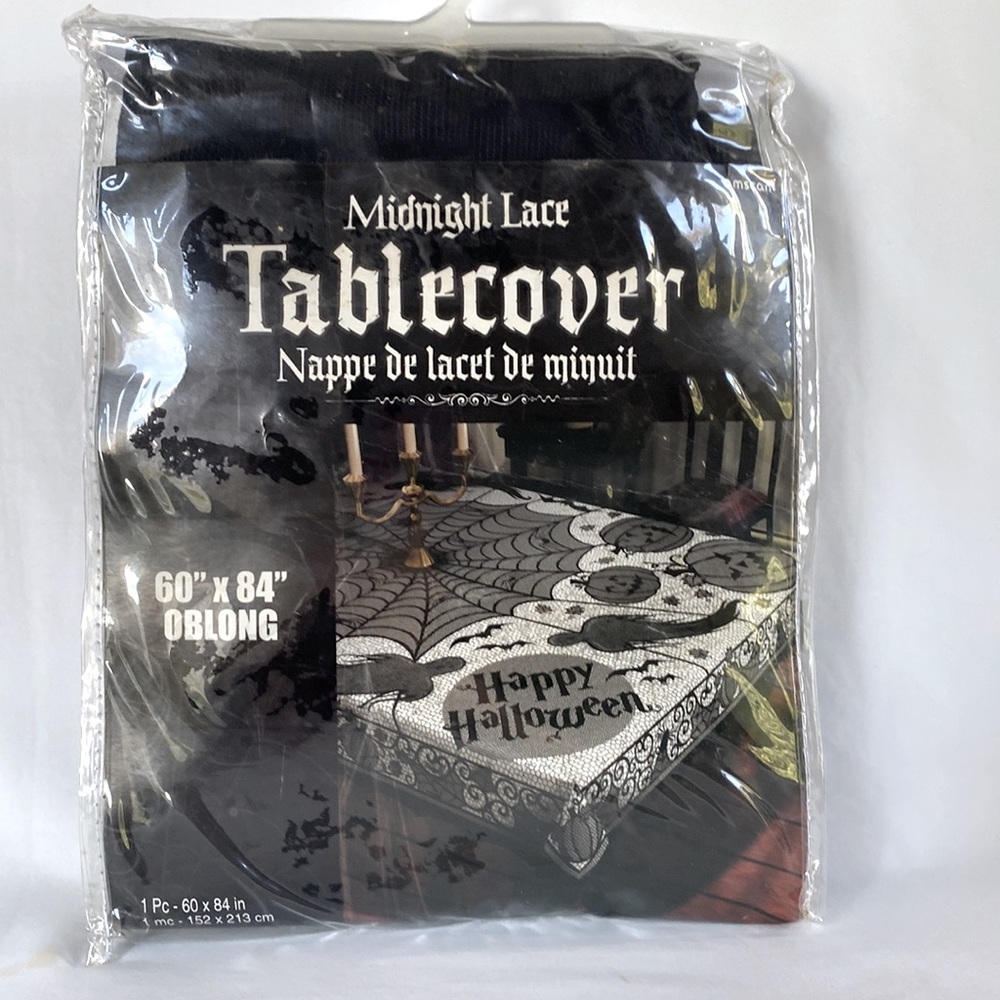 Like New Beautiful Well Made Midnight Black Lace Tablecover Halloween Decoration - Picture 3 of 9